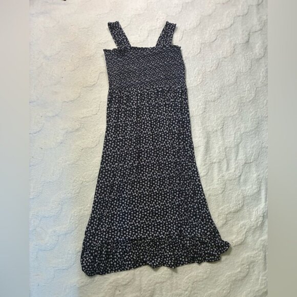 Michael Kors Blue Sleeveless Square Neck Midi Sundress